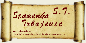 Stamenko Trbojević vizit kartica